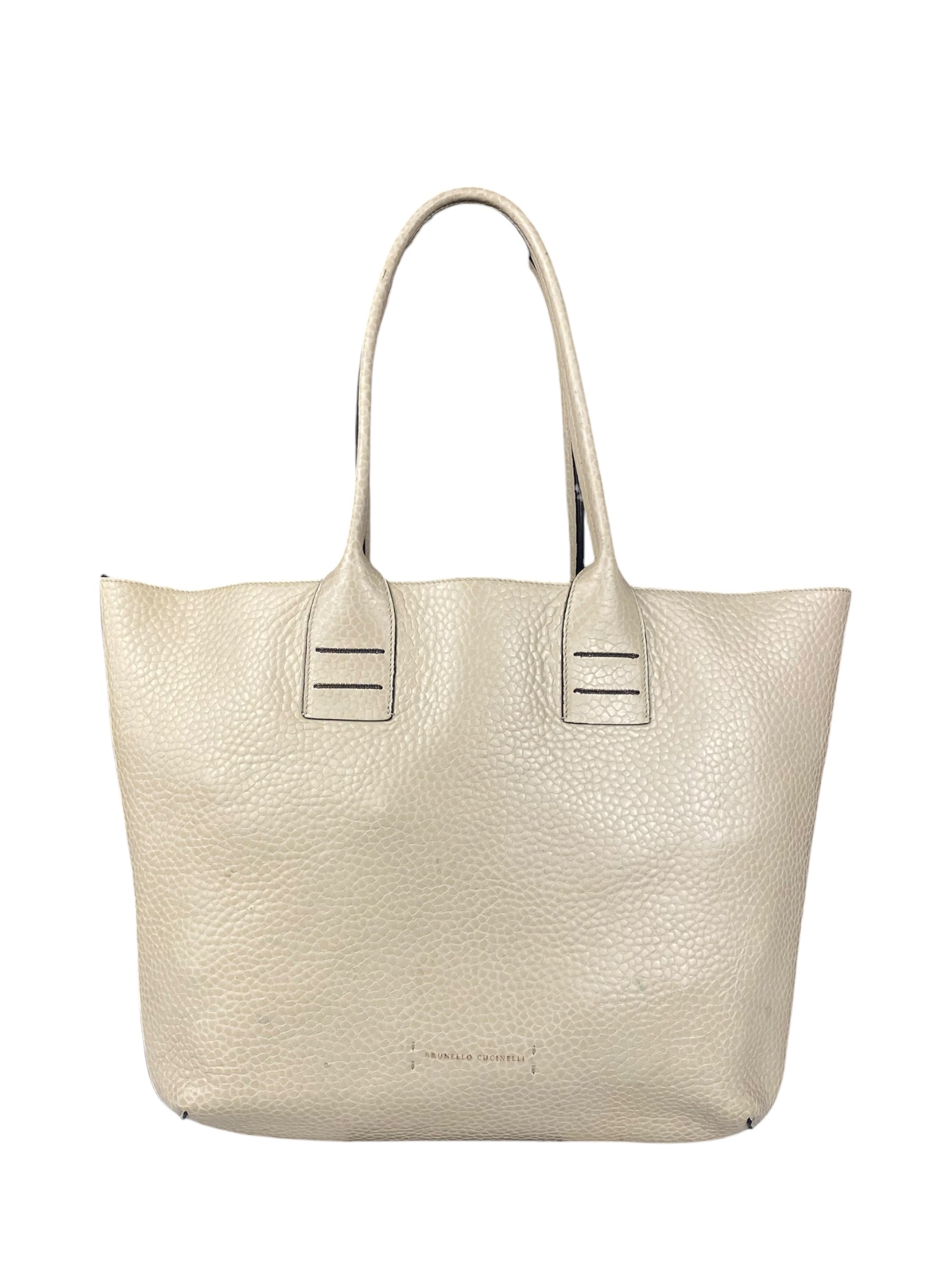 Brunello Cucinelli Cream Leather Tote