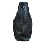 Coach Pebbled Leather Shoulder Bag Black Turn-Lock