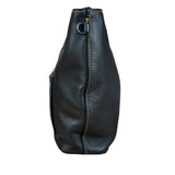 Coach Pebbled Leather Shoulder Bag Black Turn-Lock