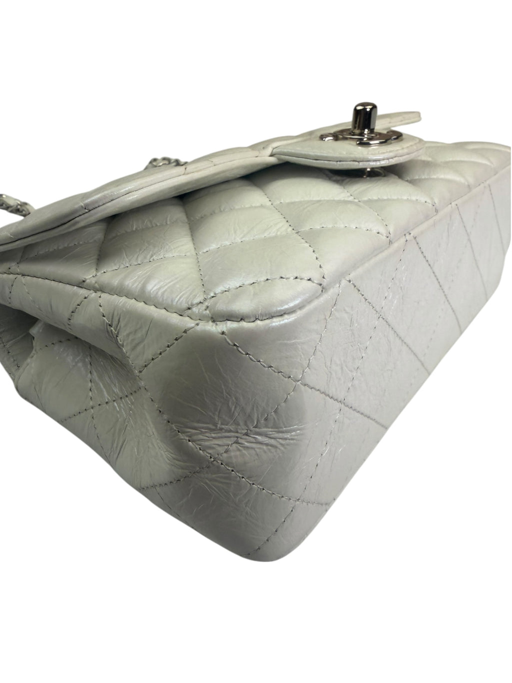 Chanel Metallic White Quilted Calfskin Small Flap Bag 2021