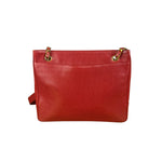 Chanel Red Caviar Leather CC Logo Tote Bag