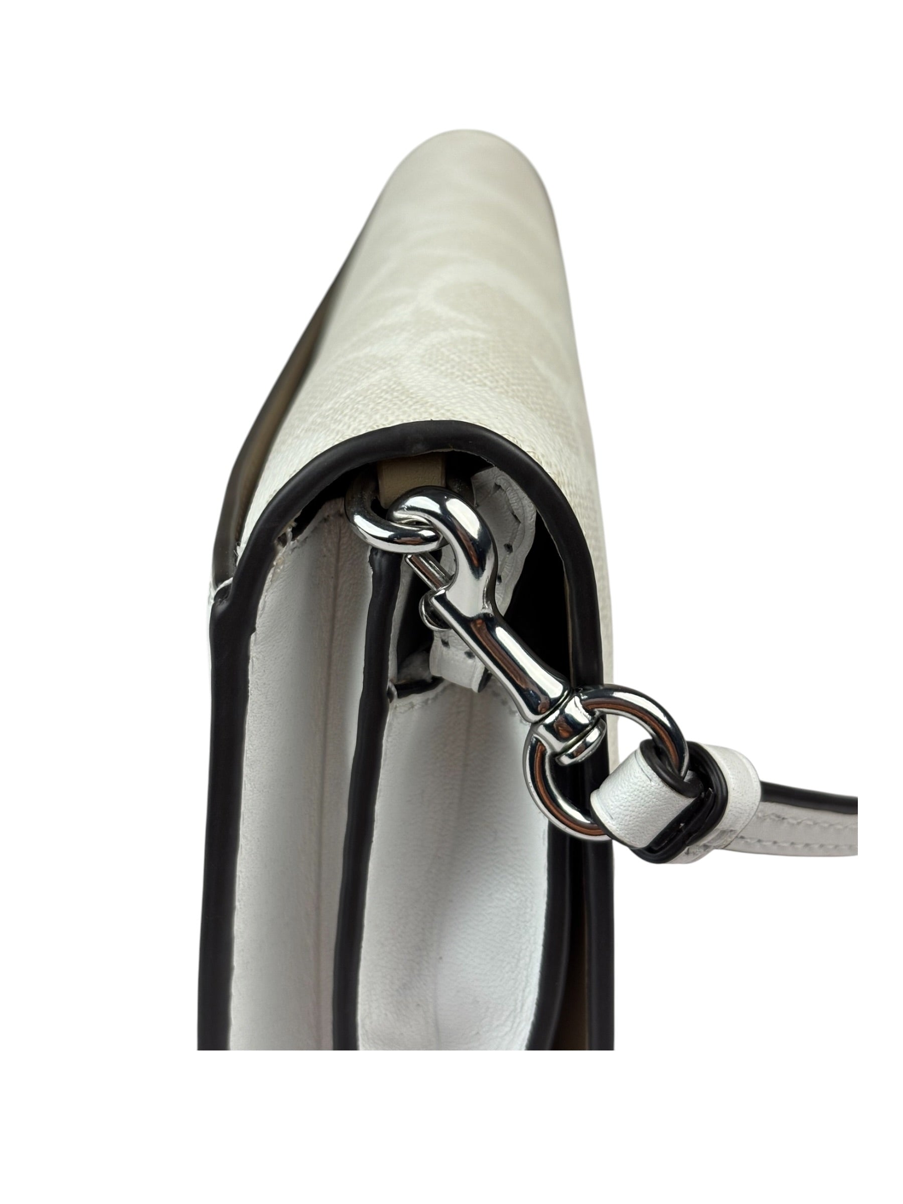 Coach Signature Canvas Anna Foldover Clutch White