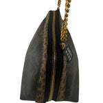 Celine Leopard Print-Trimmed Triomphe Chain Bag