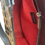 Chanel Vintage Black Patent Leather Chocolate Bar Tote Bag 2002
