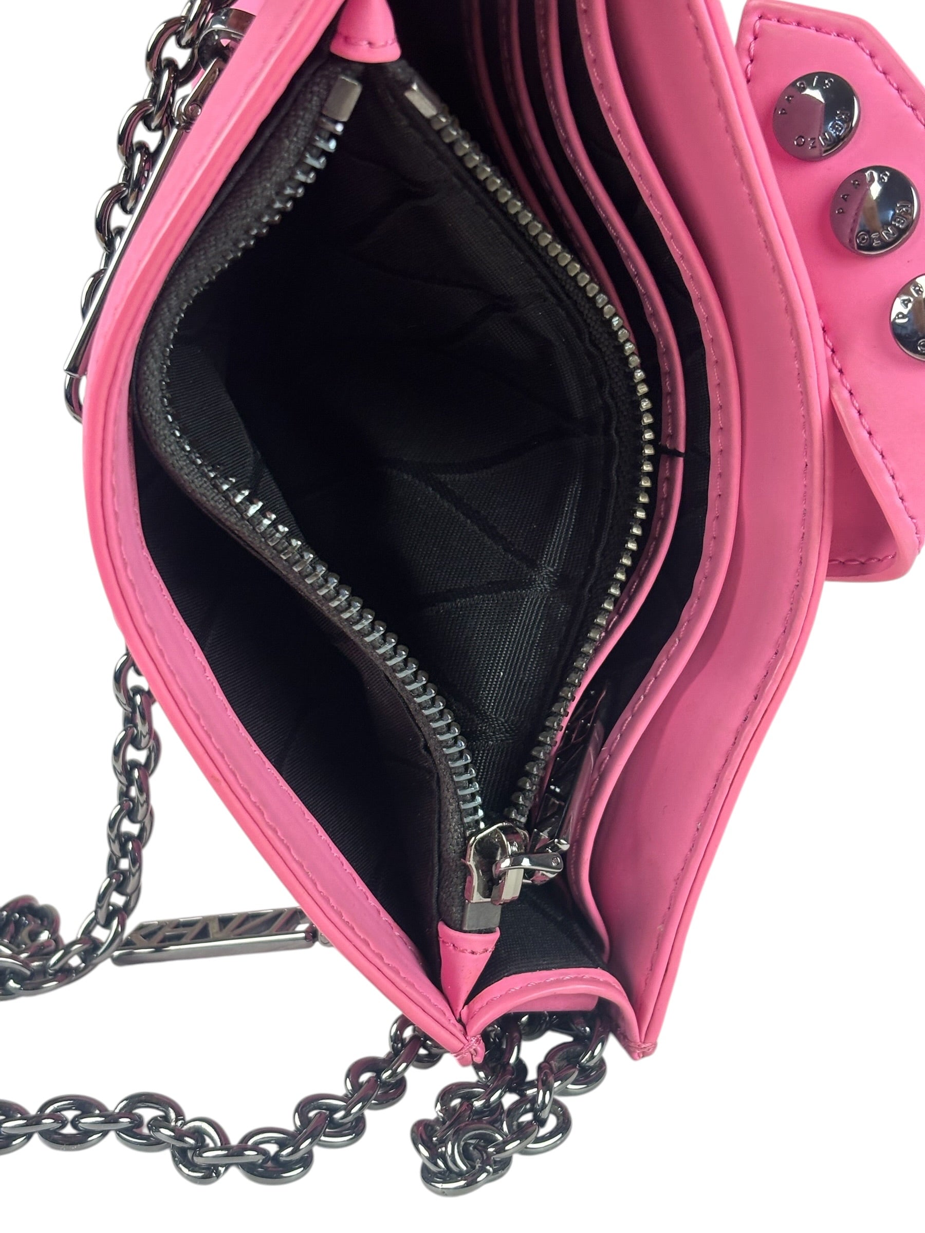 Kenzo Kalifornia Pink Leather Wallet On Chain