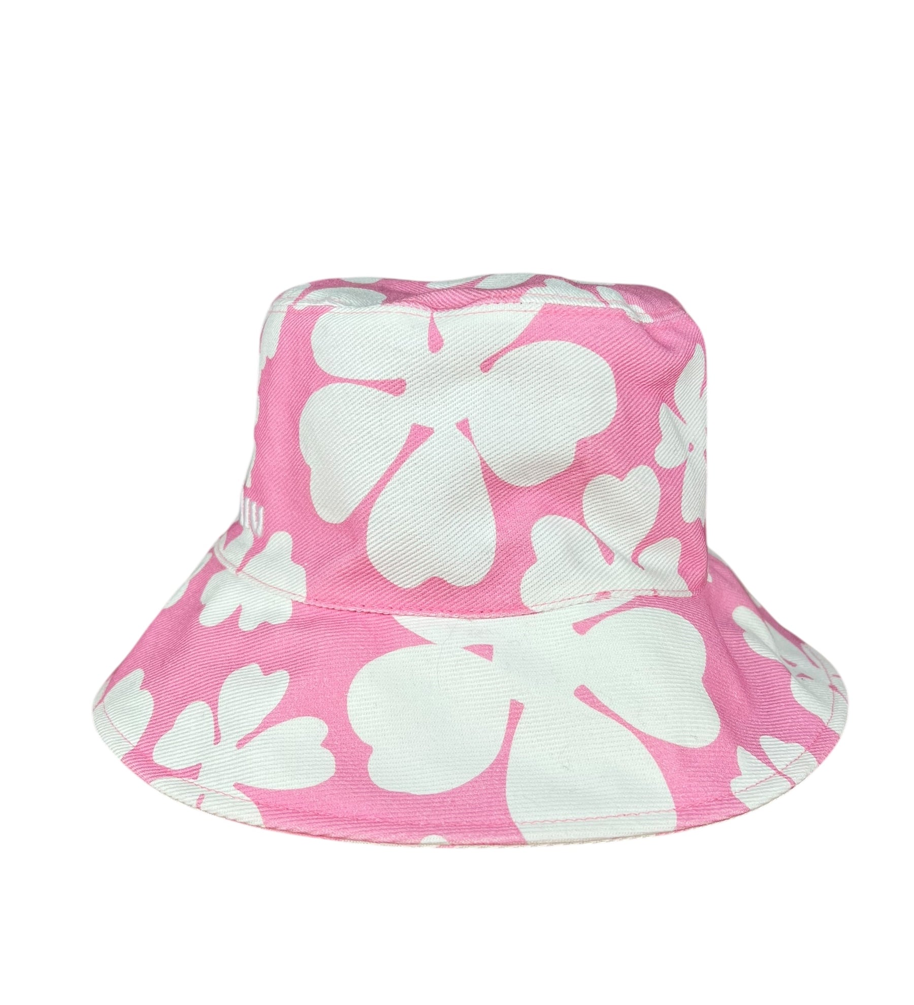 Miu Miu Pink Floral Canvas Bucket Hat