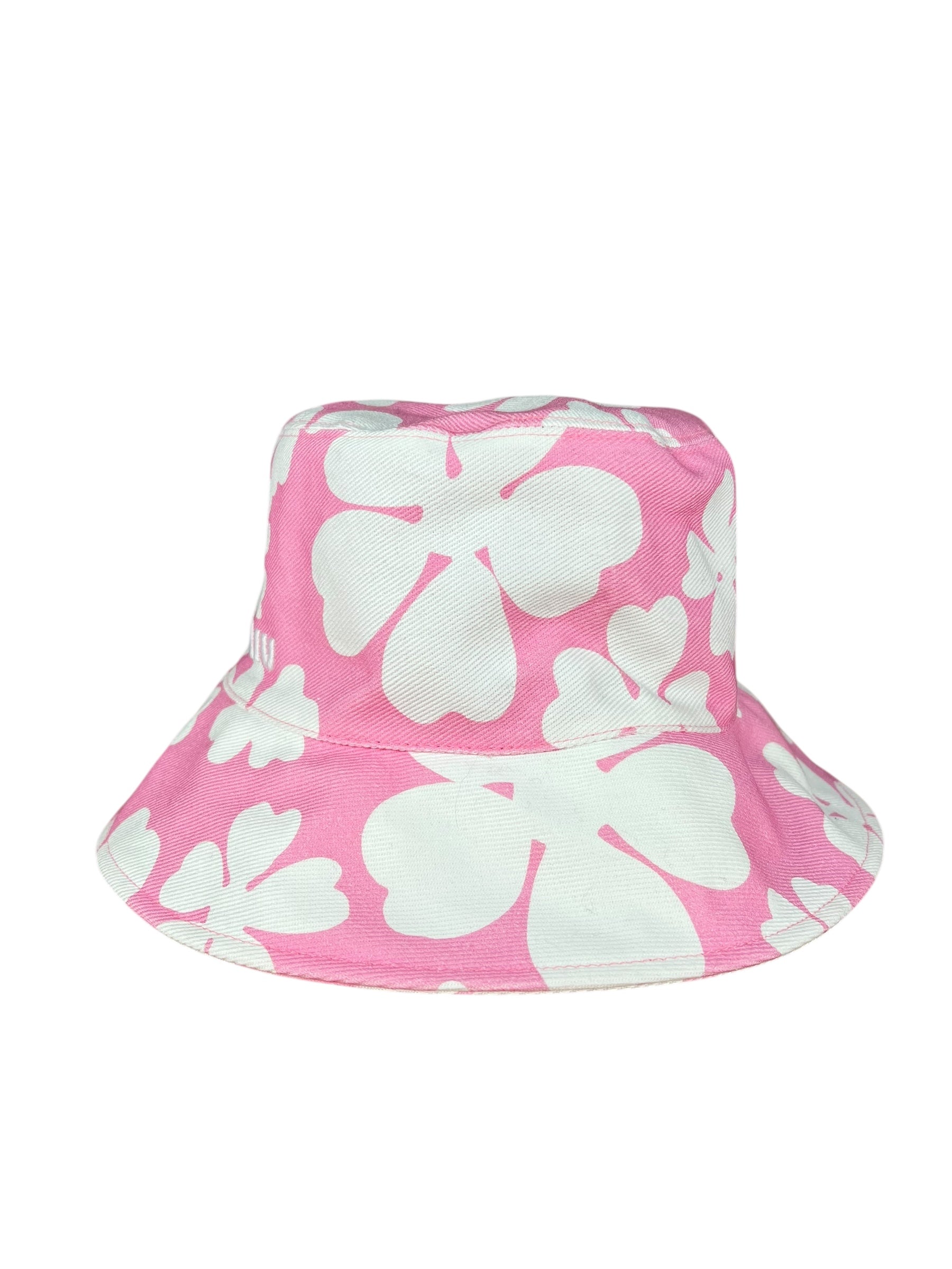 Miu Miu Pink Floral Canvas Bucket Hat