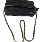 Chanel Black Diamond Stitch Camera Crossbody