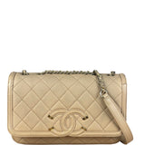 Chanel Beige Caviar S Filigree Flap 2016