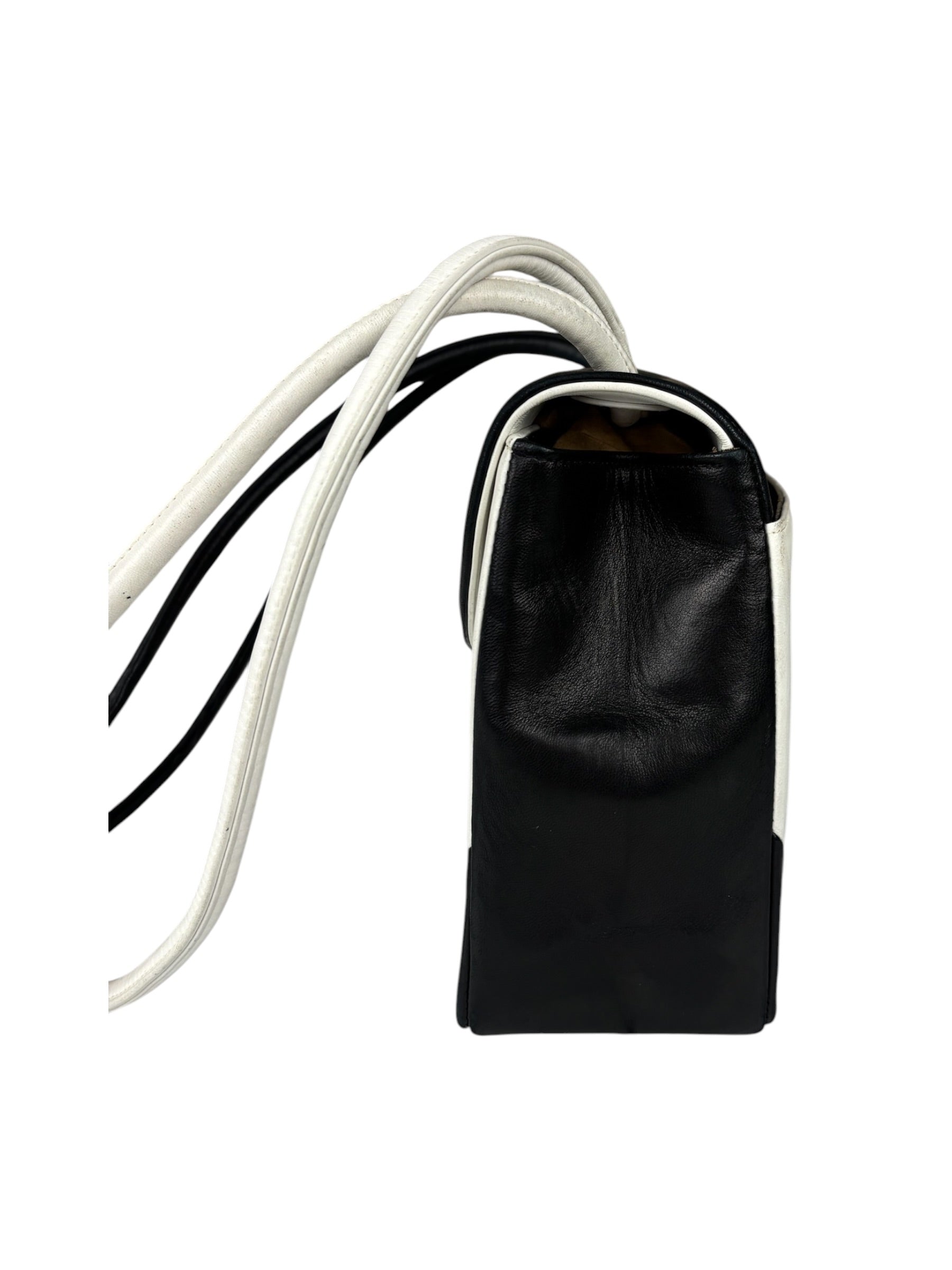 Chanel Black/White Leather Shoulder/Tote Bag 2017