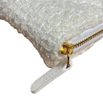 Chanel White Tweed Quilted Bow Wallet On Chain