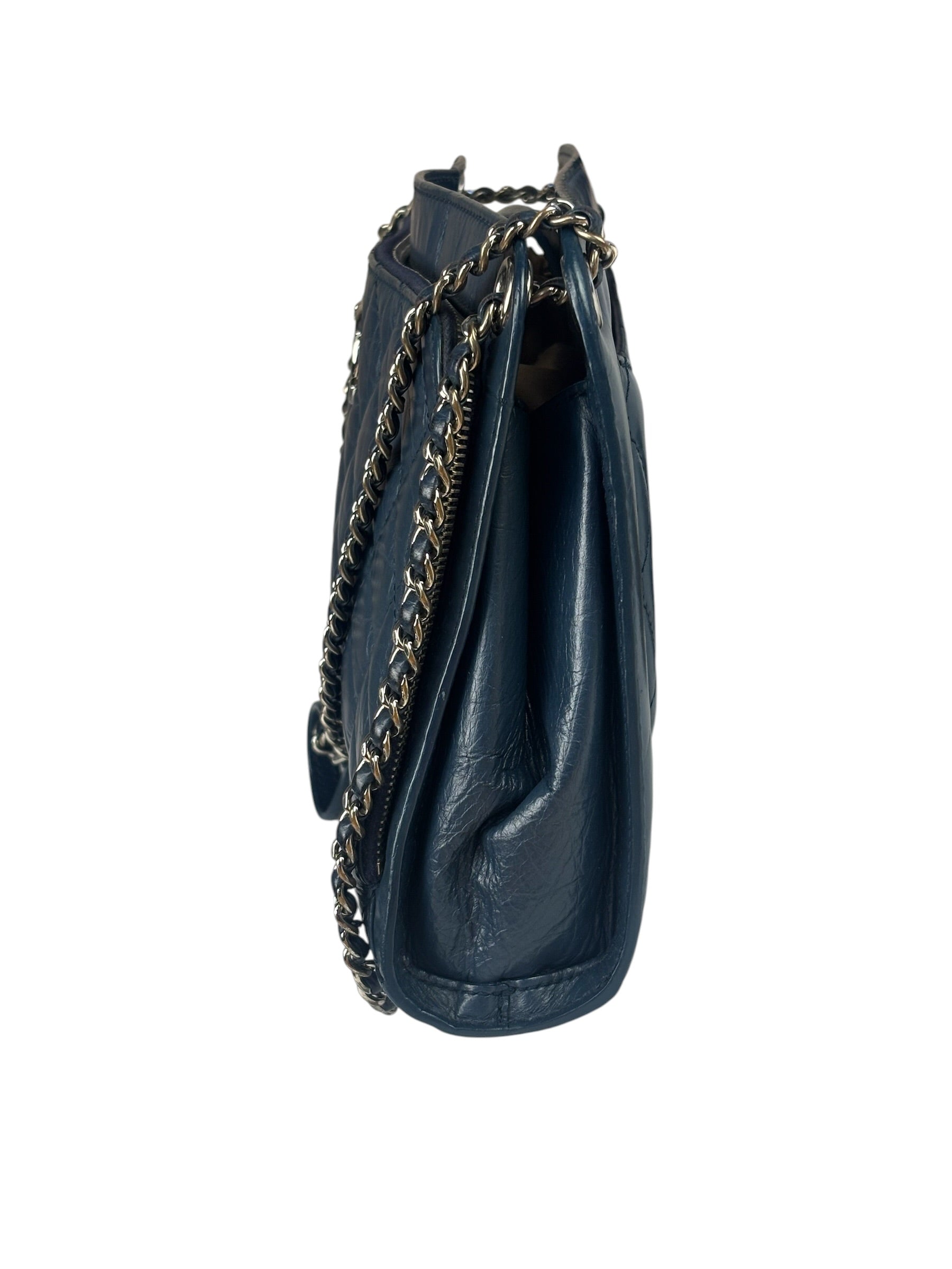 Chanel Blue Quilted Leather CC Chain Shoulder Bag 2018