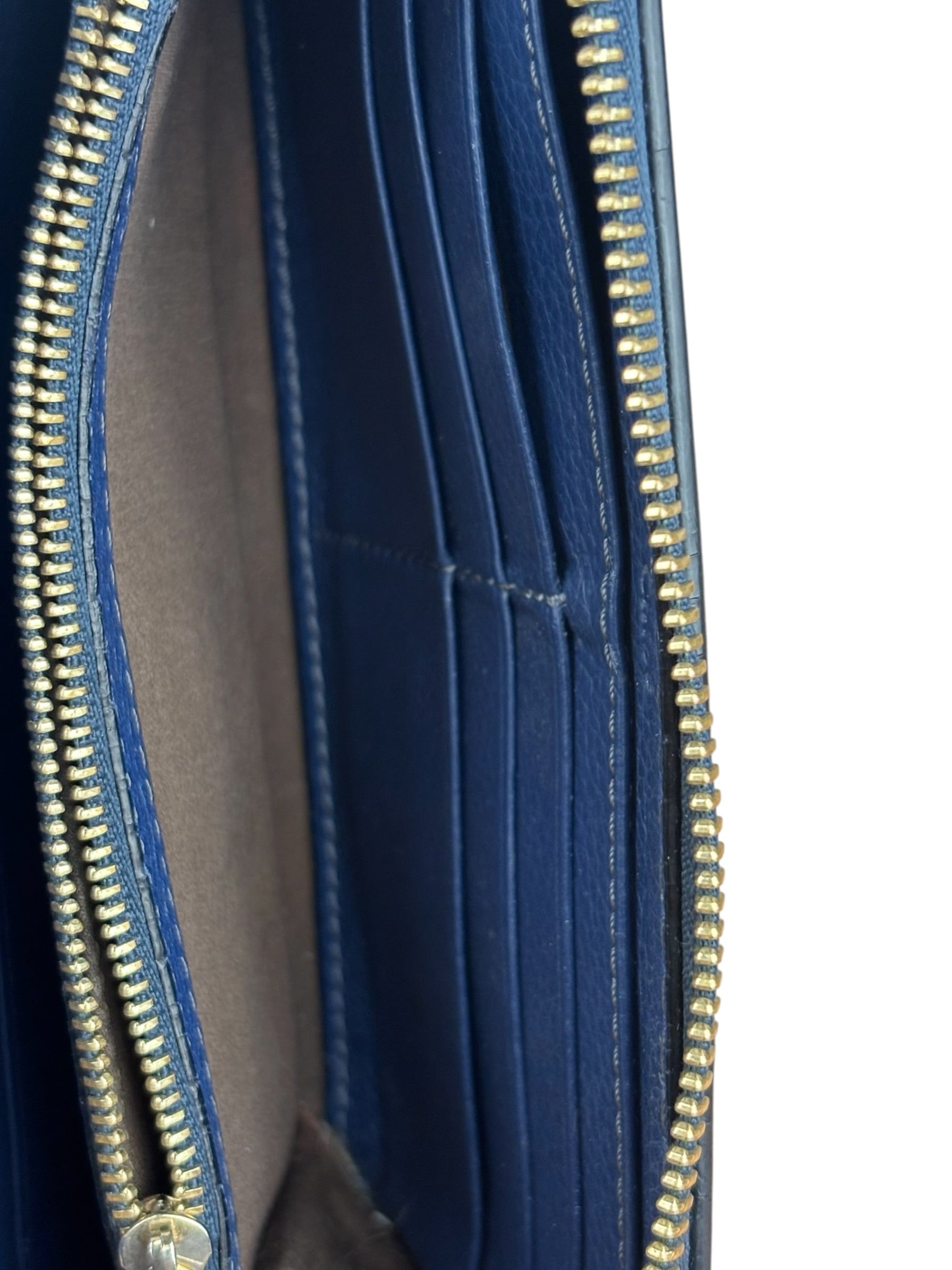 Chloé Dark Blue Leather Marcie Long Zip Wallet