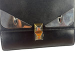 Fendi Black Leather Kan I Monster Eyes Shoulder Bag