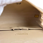 Chanel Beige Quilted Leather Accordion Double Flap Bag 2005