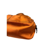Prada Orange Satin Double Pocket Satchel Shoulder Bag