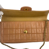 Chanel Vintage Beige Leather  Chocolate Bar East- 1987