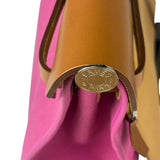 Hermes Pink/Brown Leather Trim Herbag Zip 31 Two-Way Bag