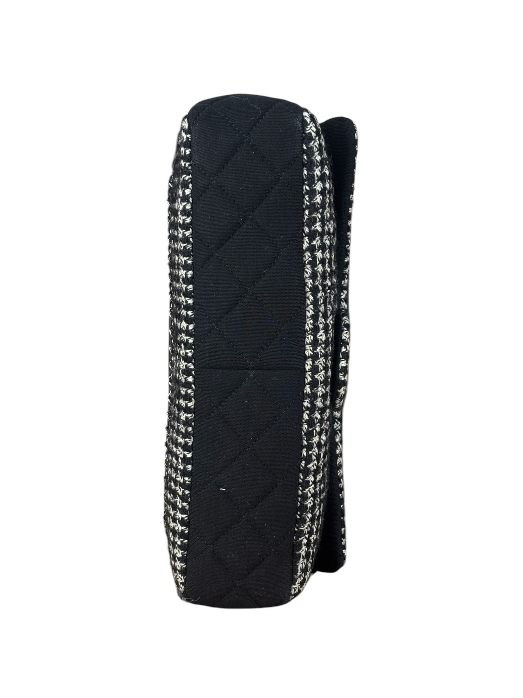 Chanel Black CC Quilted Jersey and Tweed Chain Flap Bag 2014