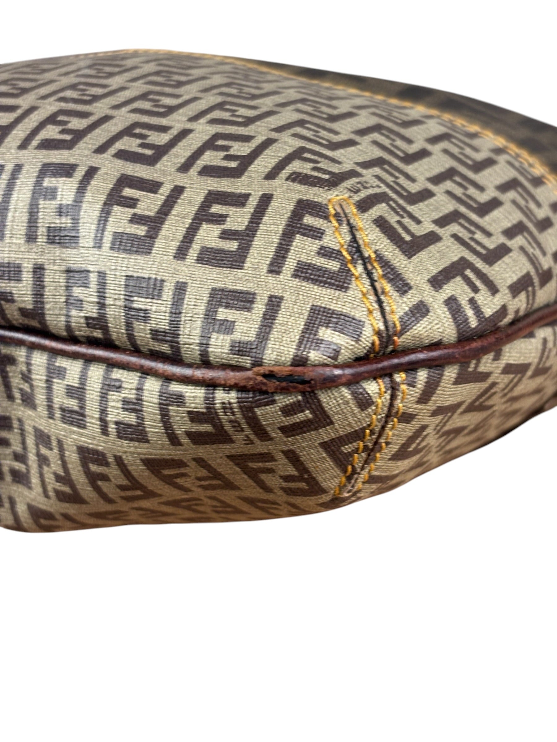 Fendi Vintage Two-Tone Leather Zucchino Messenger/Shoulder Bag