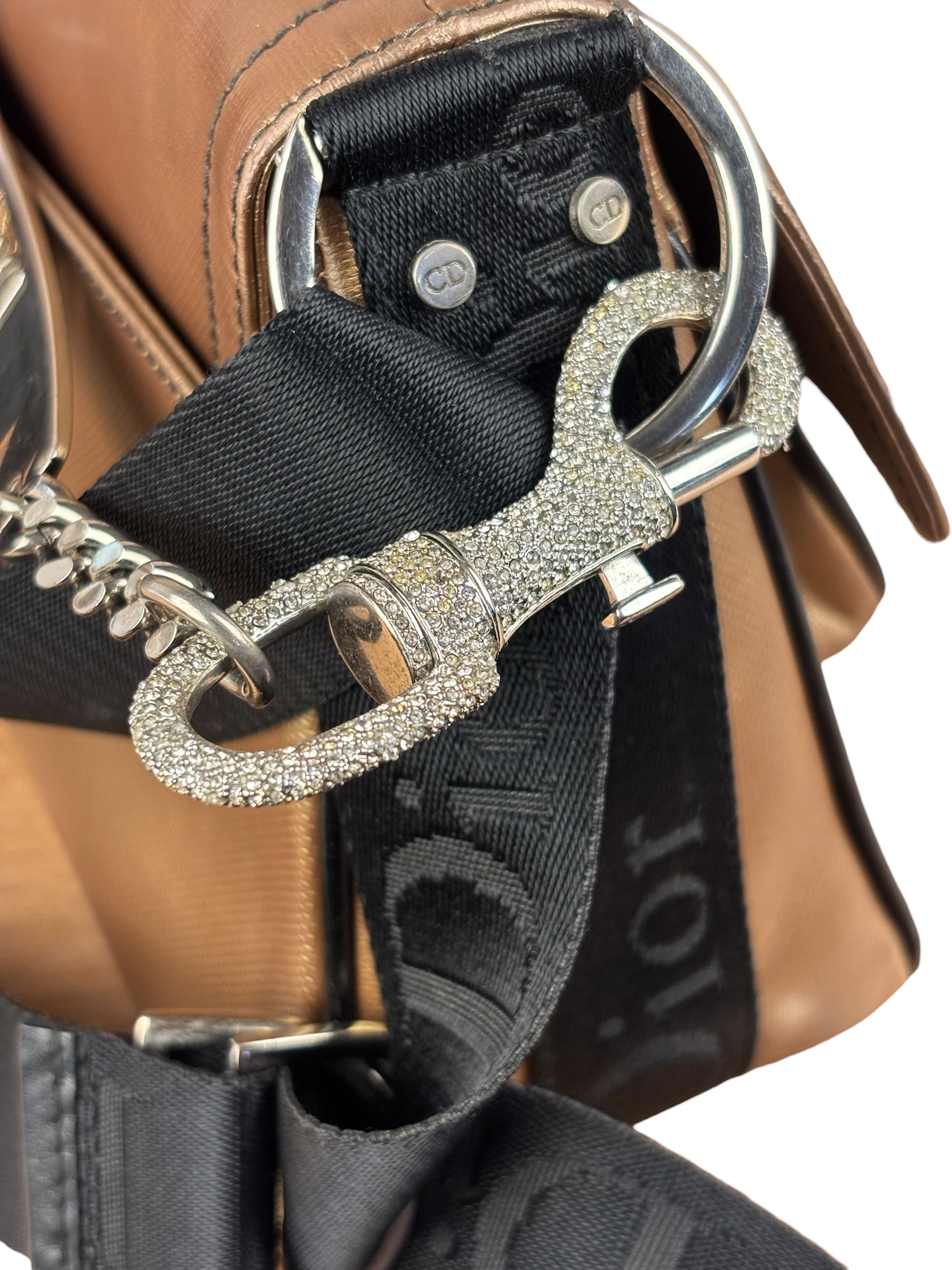 Christian Dior Bronze Coated Canvas Hardcore Shoulder Bag