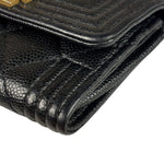 Chanel Black Calfskin Quilted Flap Coin/Card Holder