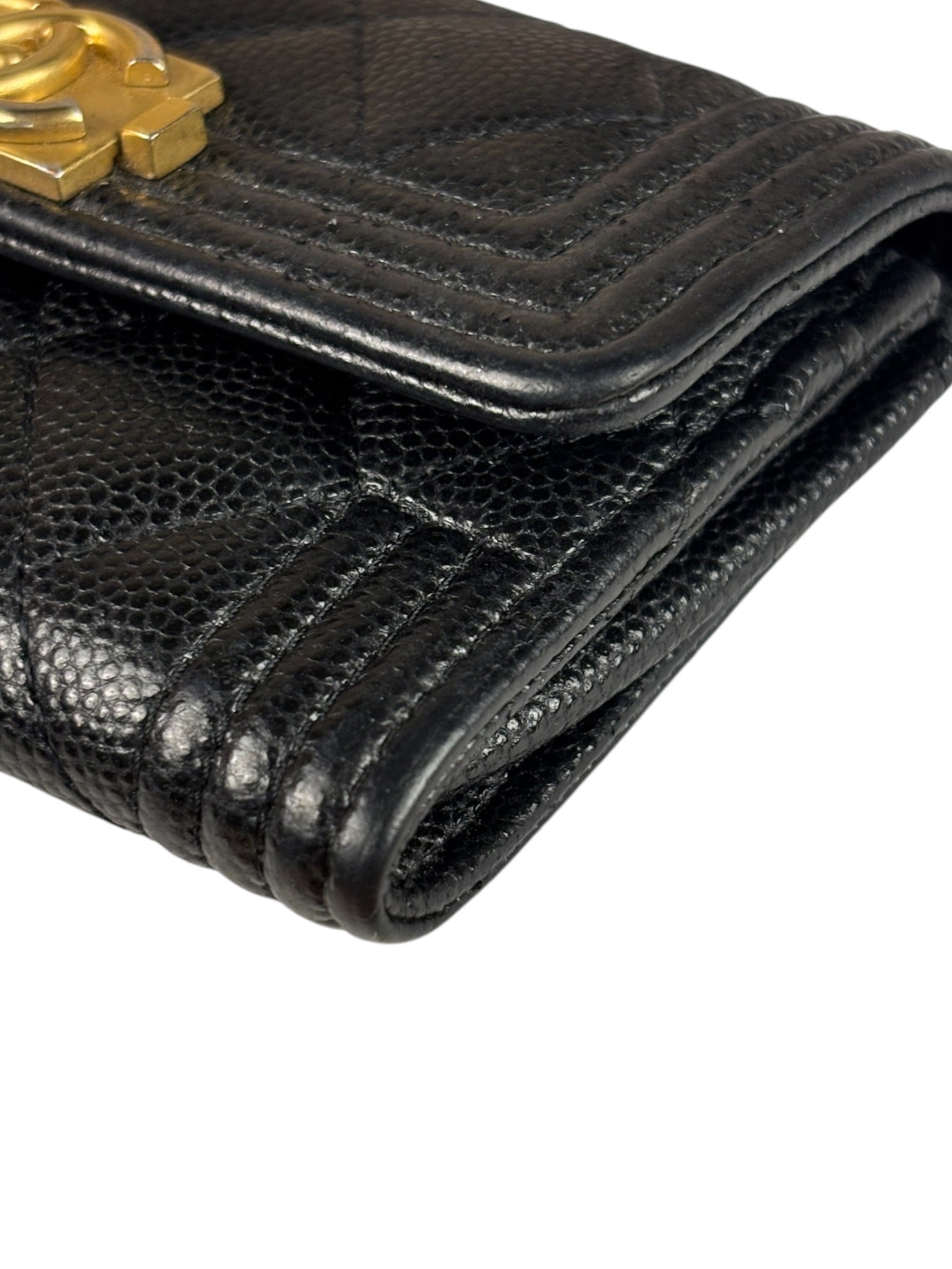 Chanel Black Calfskin Quilted Flap Coin/Card Holder