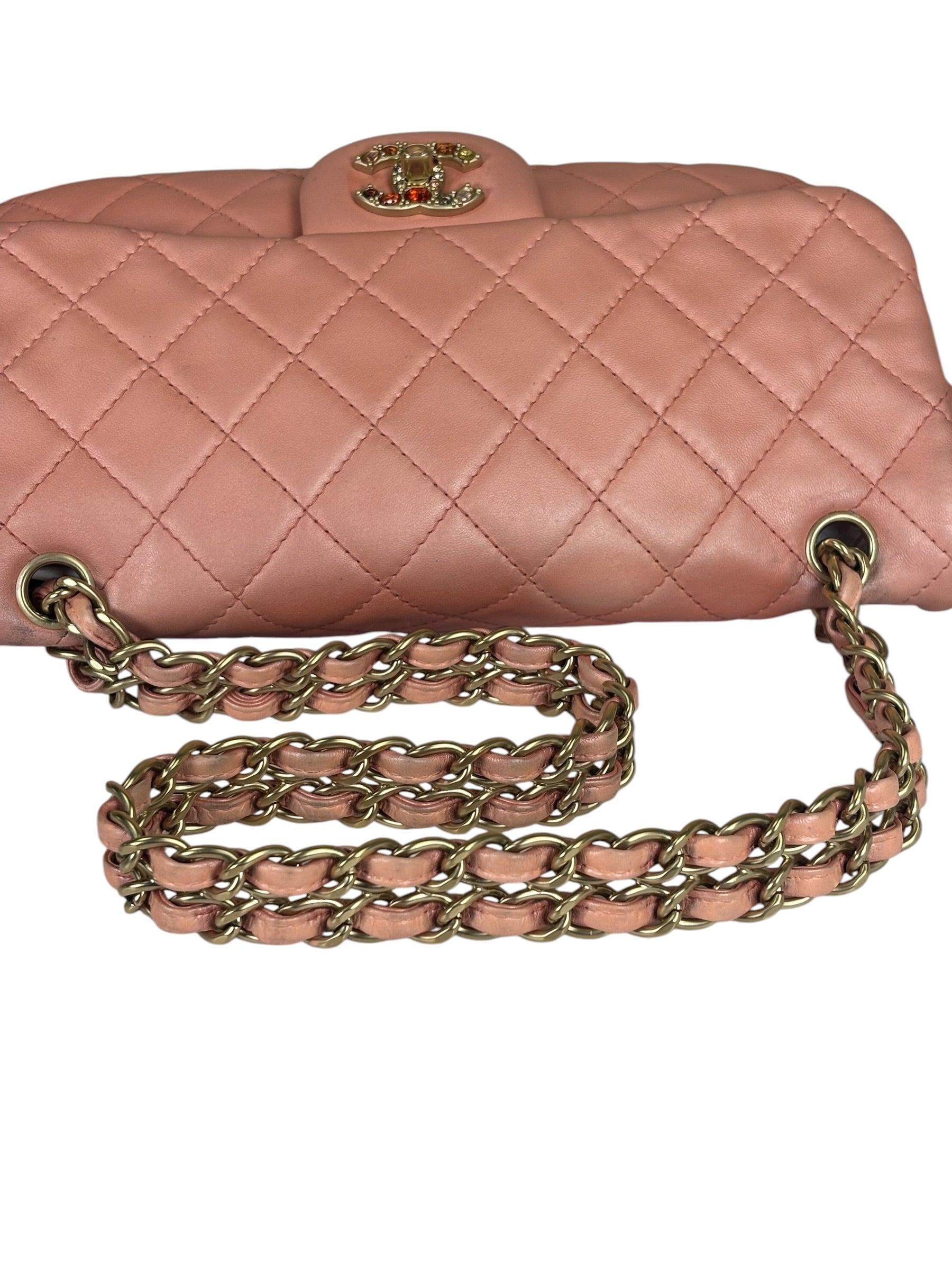 Chanel Pink Quilted Lambskin Precious Jewel Flap Bag 2010
