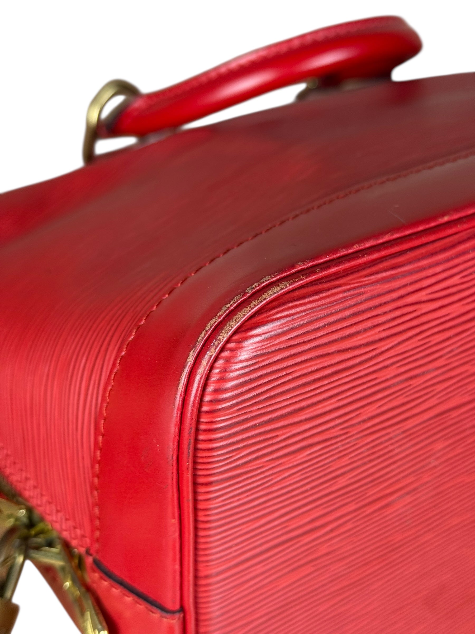 Louis Vuitton Red Epi Alma Handbag