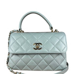 Chanel CC Trendy Blue Leather Flap Top Handle Bag