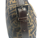 Fendi Brown Leather Trim Baguette