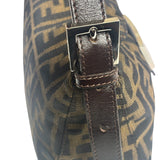 Fendi Brown Leather Trim Baguette