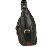 Gucci Black Leather Heritage Horsebit Hobo Bag