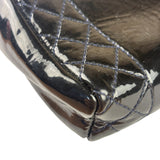 Chanel Navy Patent Leather Matelasse Chain Pouch 2013