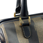 Fendi Brown/Black Leather Pequin Boston Bag