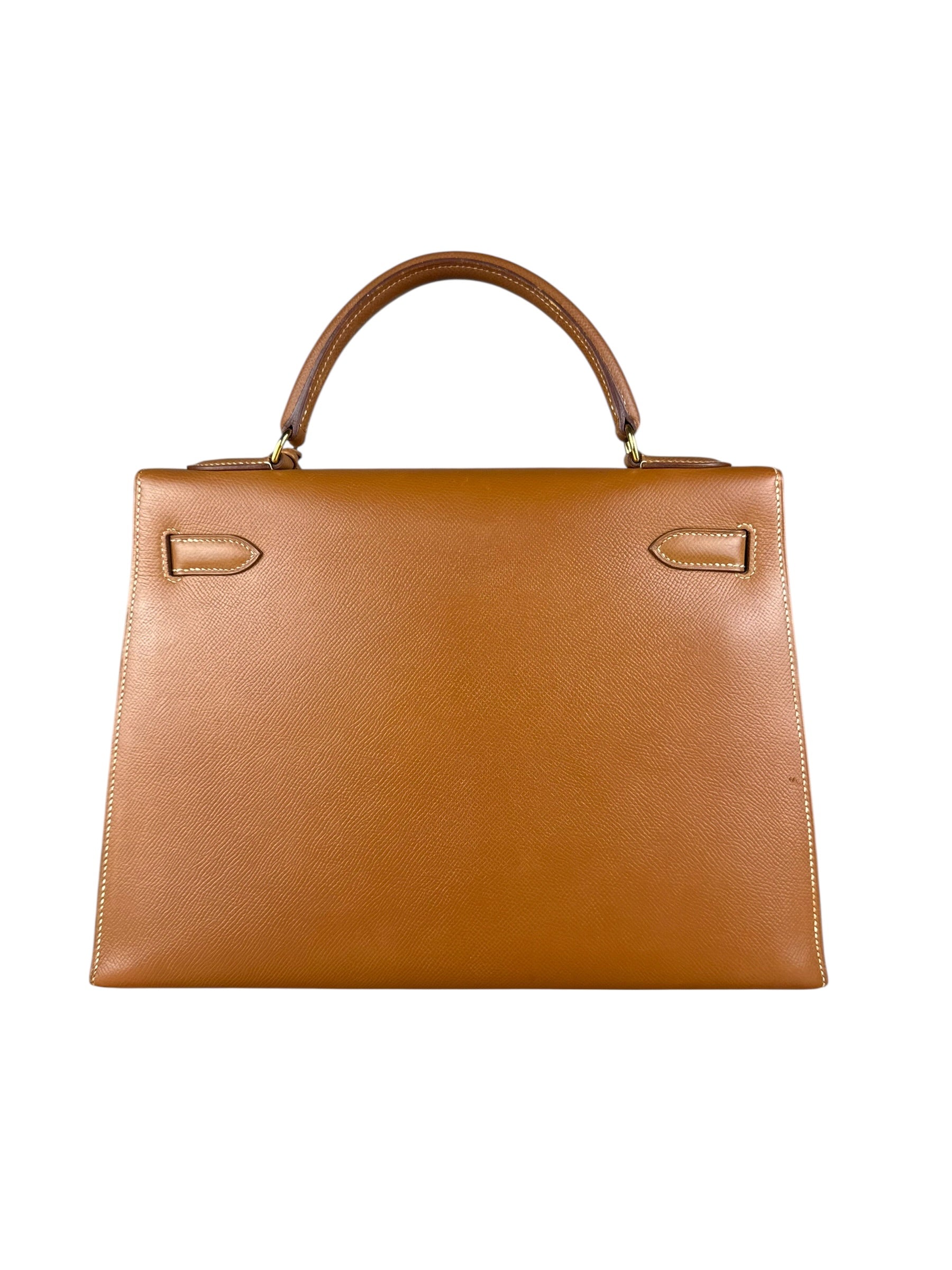 Hermes Kelly 32 Sellier Epsom Gold Handbag 1995