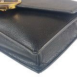 Fendi Black Leather F Envelope Wallet On Replacement Chain