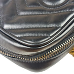 Gucci Black Leather Vertical Marmont Phone Crossbody Bag