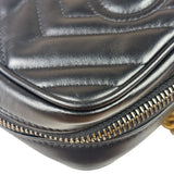 Gucci Black Leather Vertical Marmont Phone Crossbody Bag