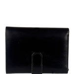 Hermes Vintage Black Box Leather Julia Compact Wallet 1995