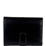 Hermes Vintage Black Box Leather Julia Compact Wallet 1995