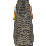 Fendi Vintage Brown Tiger Print Canvas Tote Bag