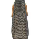 Fendi Vintage Brown Tiger Print Canvas Tote Bag