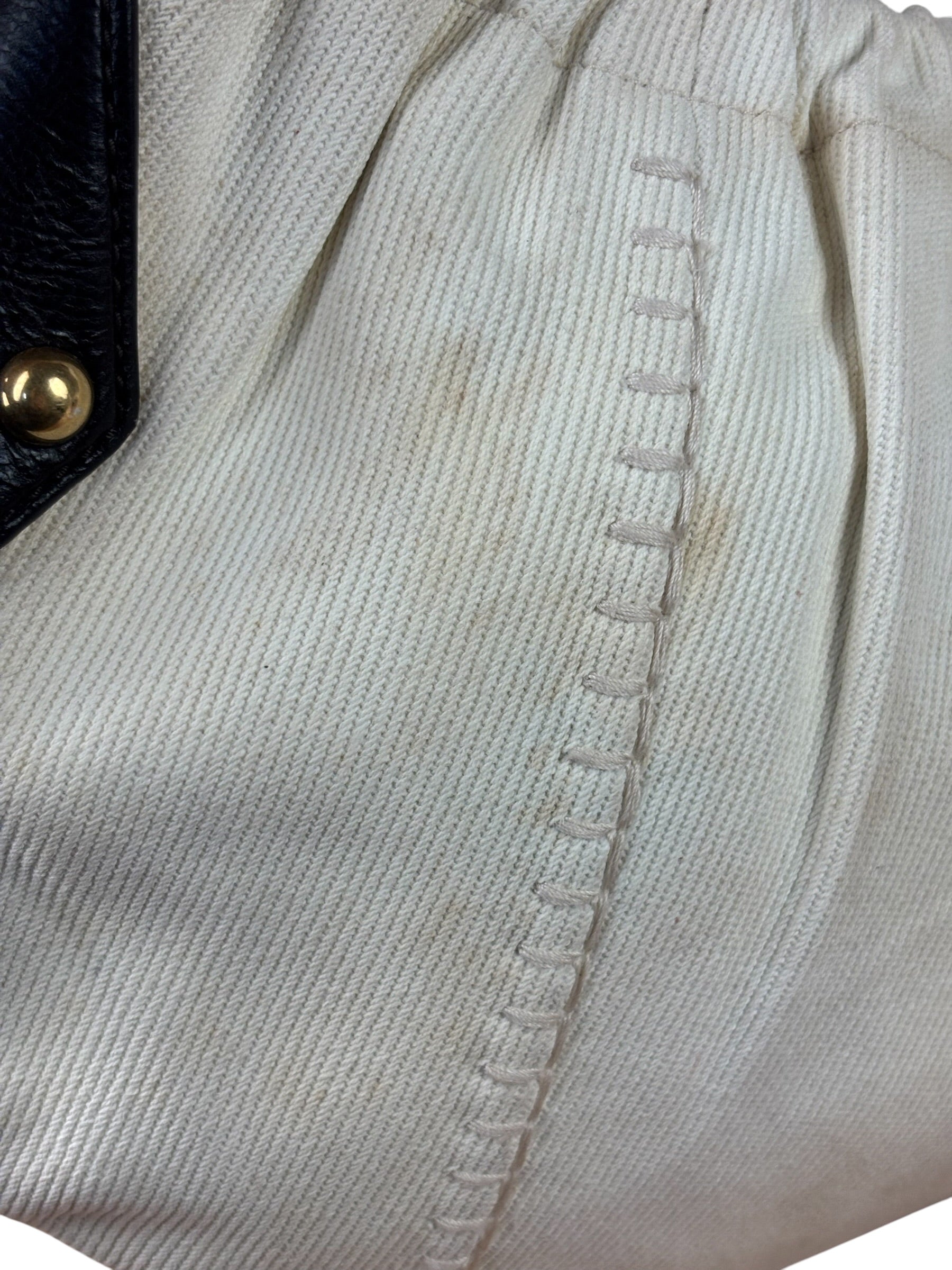 Saint Laurent White Canvas Mombasa Hobo Bag