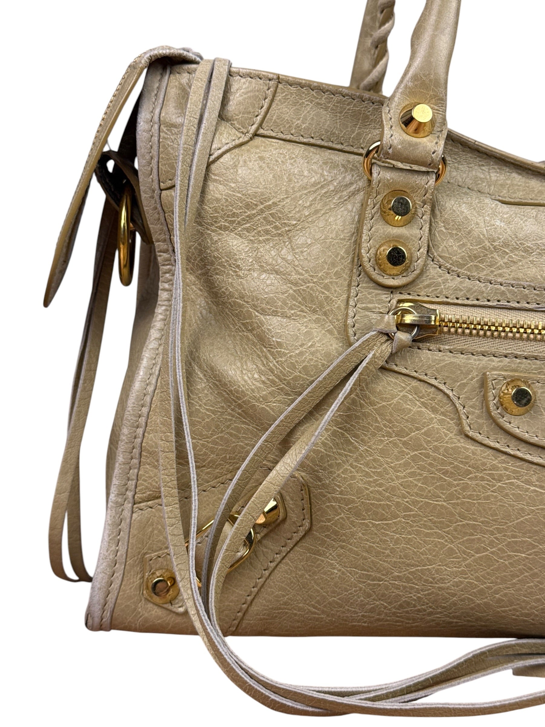 Balenciaga Beige Leather Le City Small Two-Way Bag