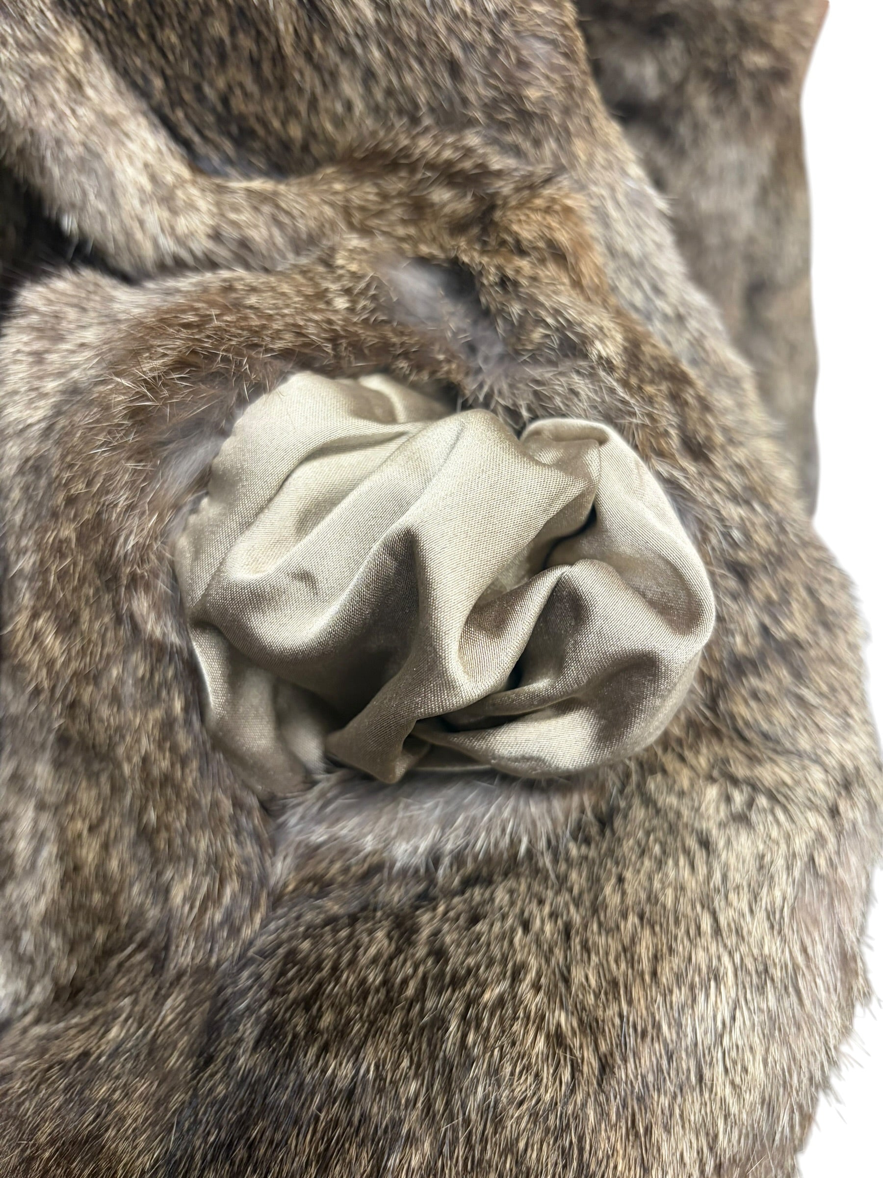Vintage Mottled Brown Rabbit Fur Coat