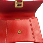 Balenciaga Red Leather Hourglass Small Two-Way Bag