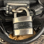 Chloe Black Tweed Leather Paddington Shoulder Bag