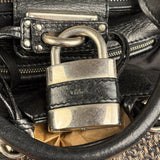 Chloe Black Tweed Leather Paddington Shoulder Bag