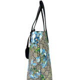 Gucci Blue/Beige GG Supreme Blooms Reversible Tote